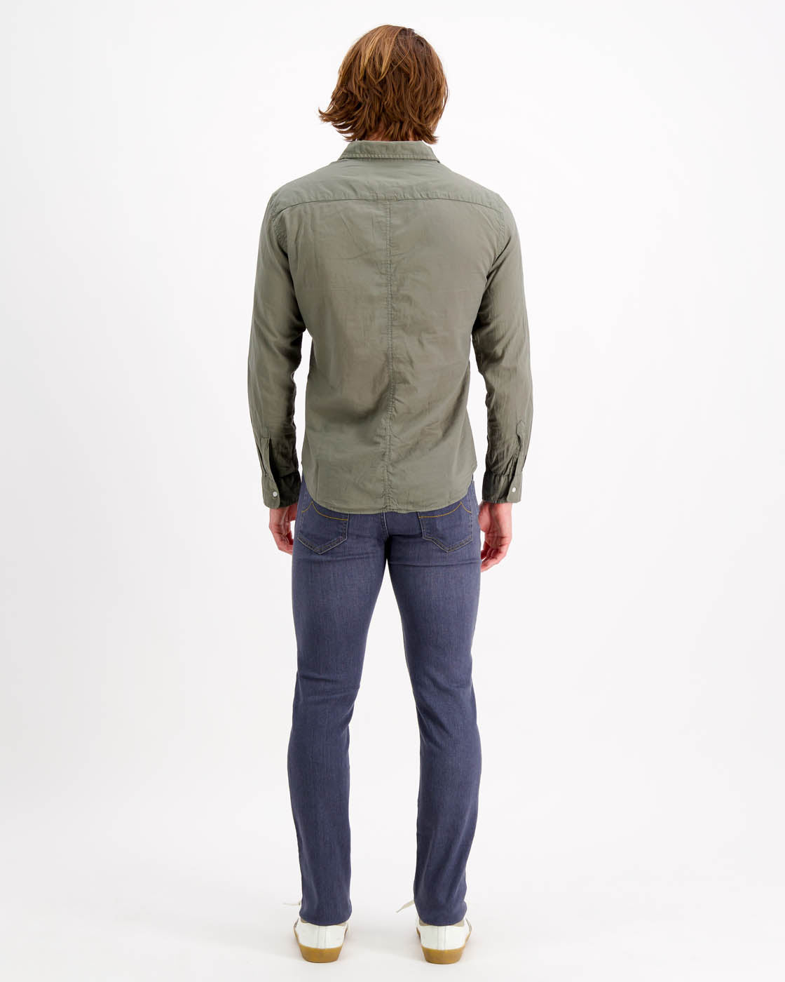 Luke Woven Shirt in Army Green Voile