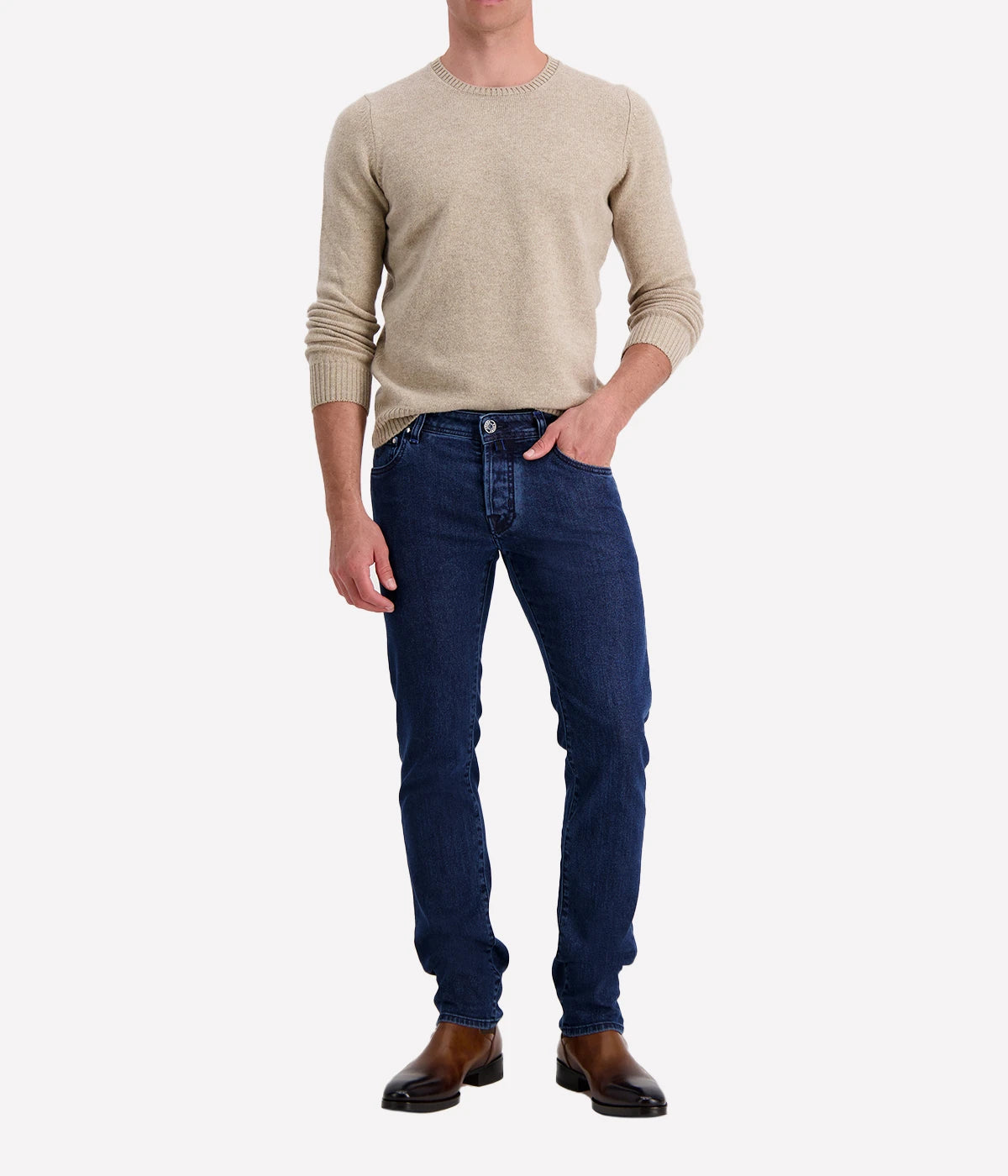 Long Sleeve Crew in Beige