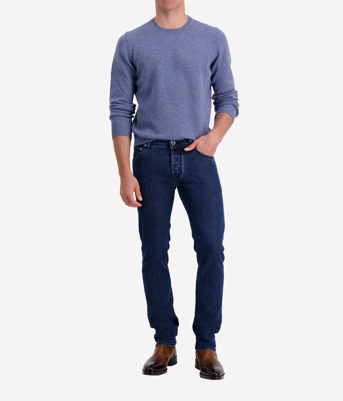 Gran Sasso long sleeve crewneck in 100% merino wool, offering durability and comfort, perfect for any occasion, made in Italy