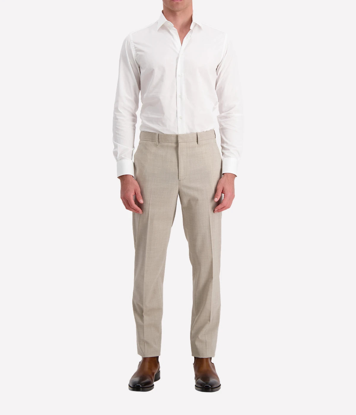 Mens Woven Pants in Sand Melange