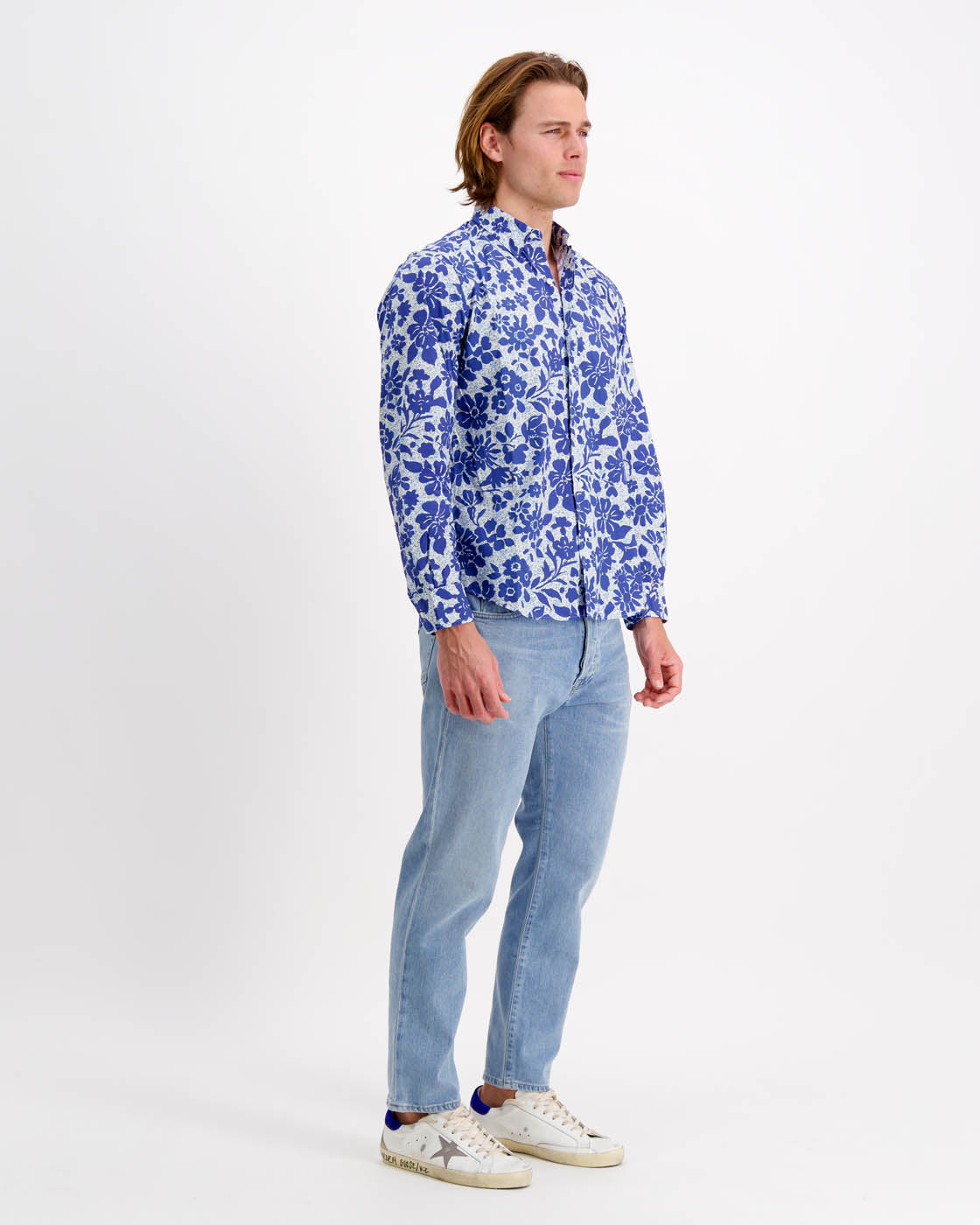 Finbar Woven Shirt in Large Colour Print