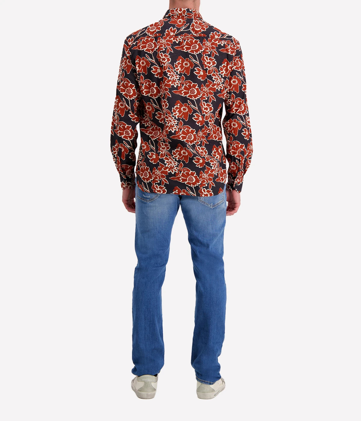 *FINAL SALE* Sicillian Long Sleeve Shirt in Orange & Blue Rose
