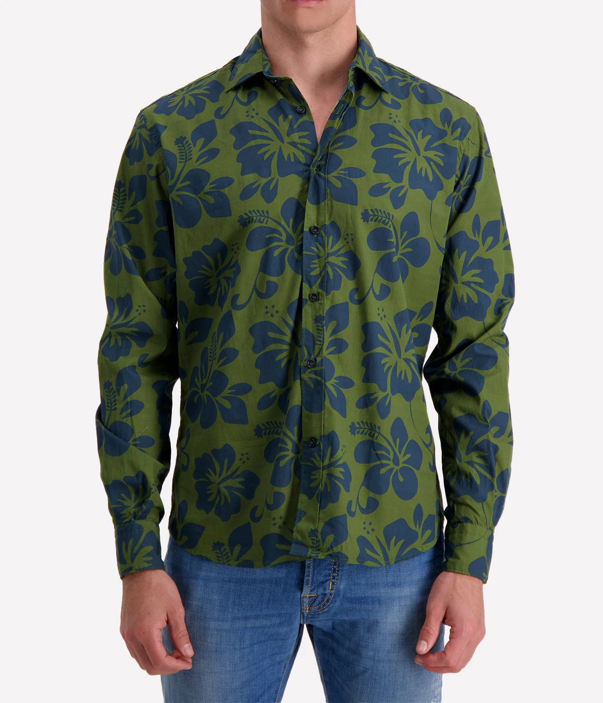 *FINAL SALE* Sicillian Long Sleeve Shirt in Green & Blue Floral