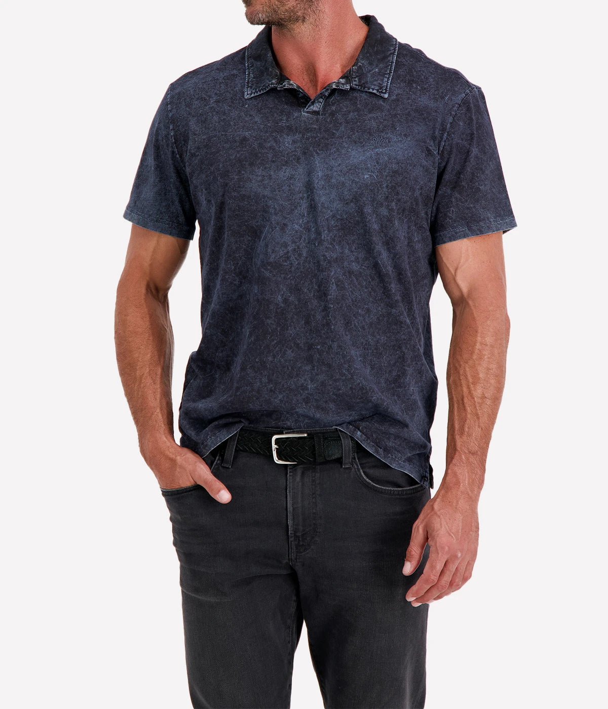 Carsten Short Sleeve Polo in Titanium Blue