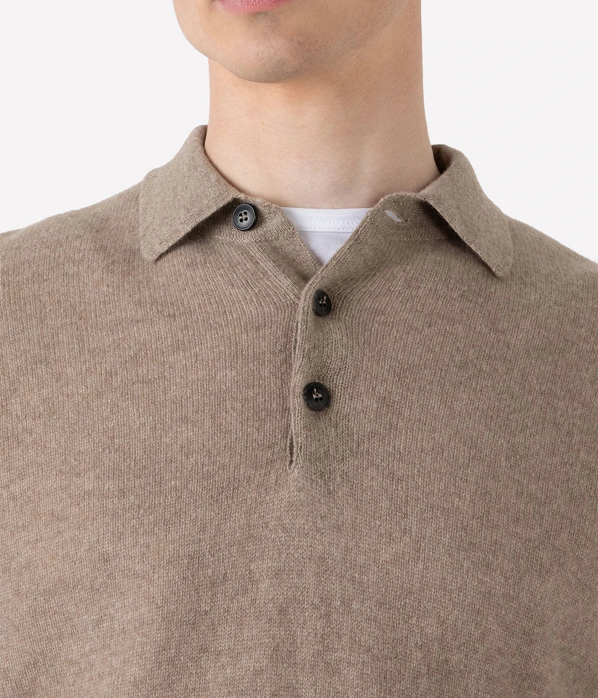 Cashmere Polo in Natural Brown