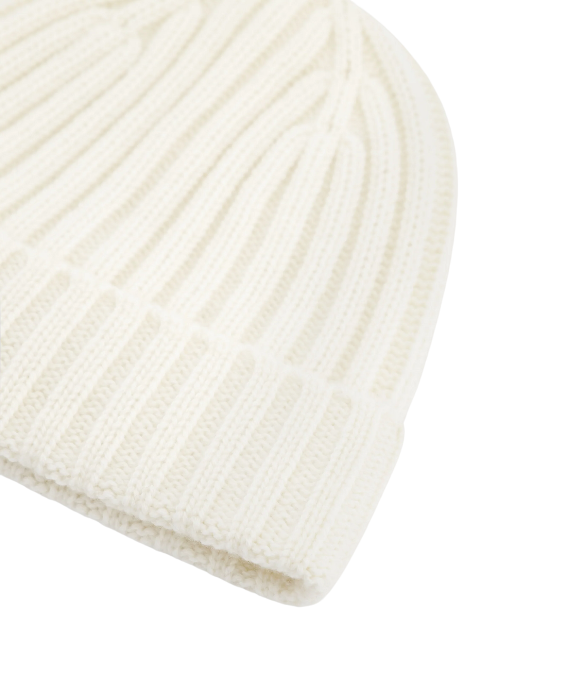 Cashmere Knitted Beanie in Off White