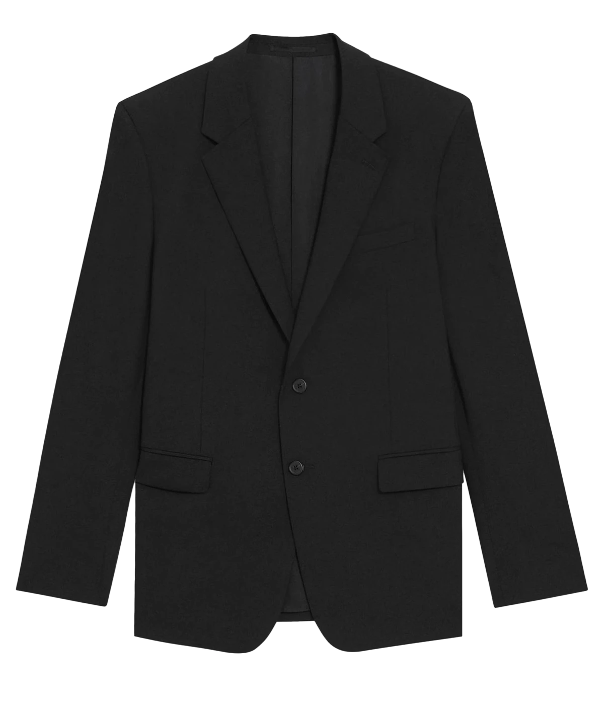 Chambers Blazer by Theory, crafted from luxurious Italian virgin wool and Lycra Spandex. Features a structured fit, classic notch lapels, chest and flap pockets, and buttoned cuffs. Fully lined, wrinkle-resistant, and moisture-controlling fabric, perfect for both professional and casual wear
