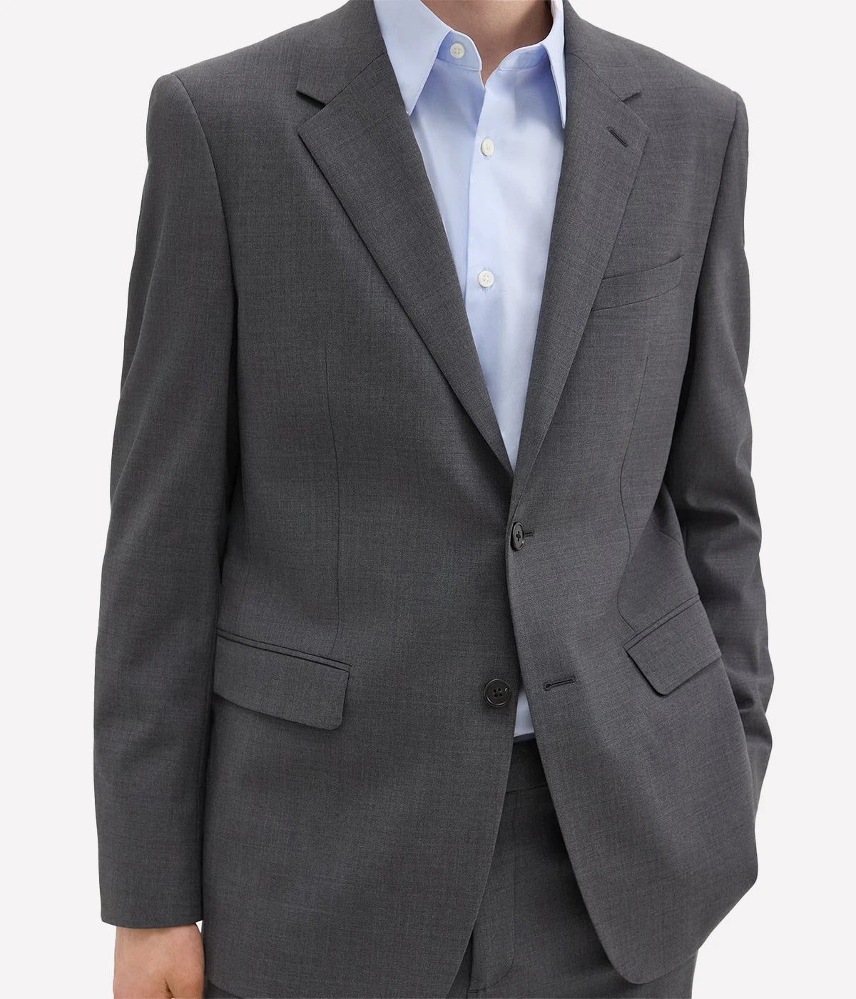 Chambers Blazer by Theory, crafted from medium-weight Italian virgin wool and Lycra Spandex. Features structured tailoring with notch lapels, chest and flap pockets, and buttoned cuffs. Fully lined with two interior pockets, wrinkle-resistant and moisture-controlling fabric.