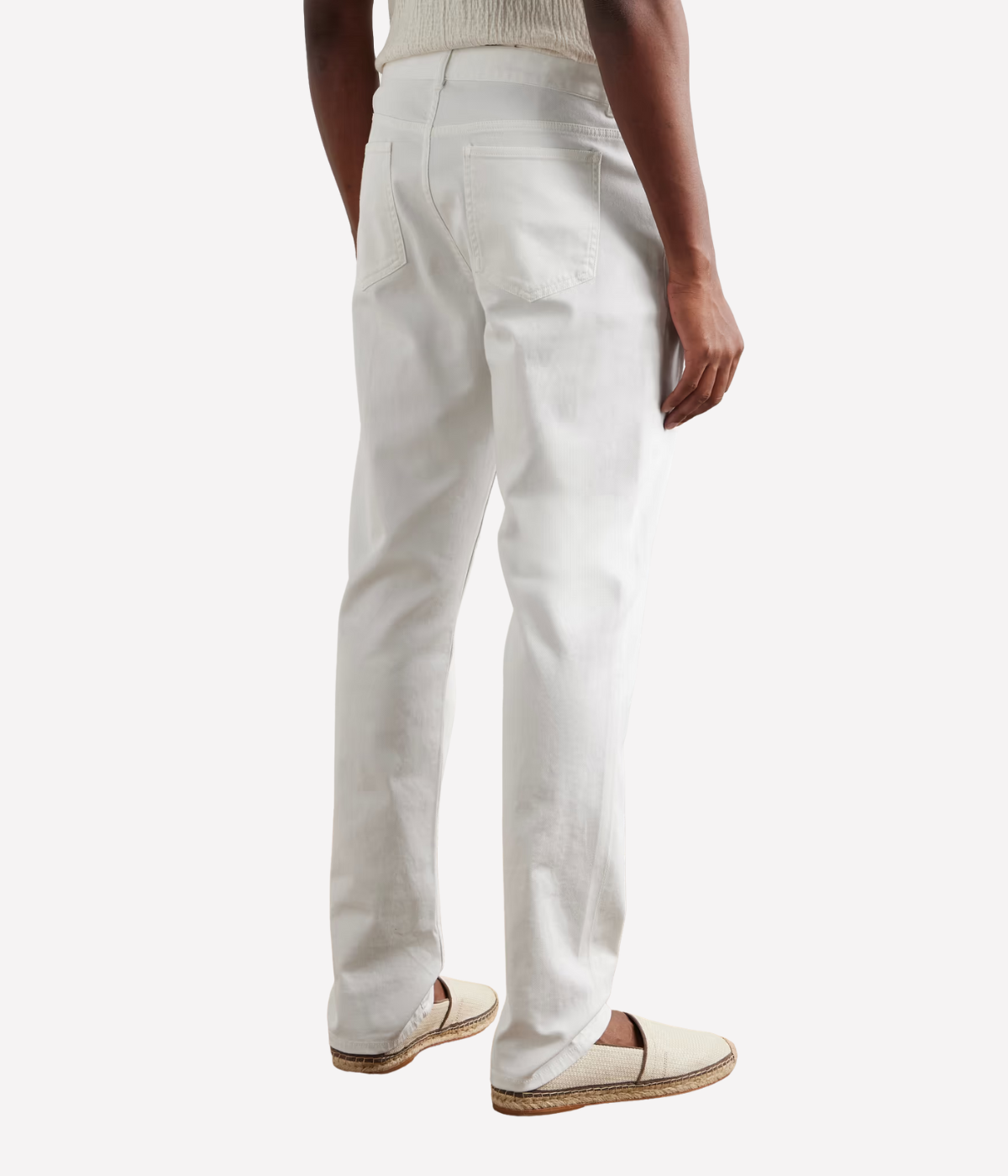 Frescobol Carioca Columbo slim-fit straight-leg pants in cotton twill with 5-pocket style and branded metal detailing, versatile for casual or smart wear