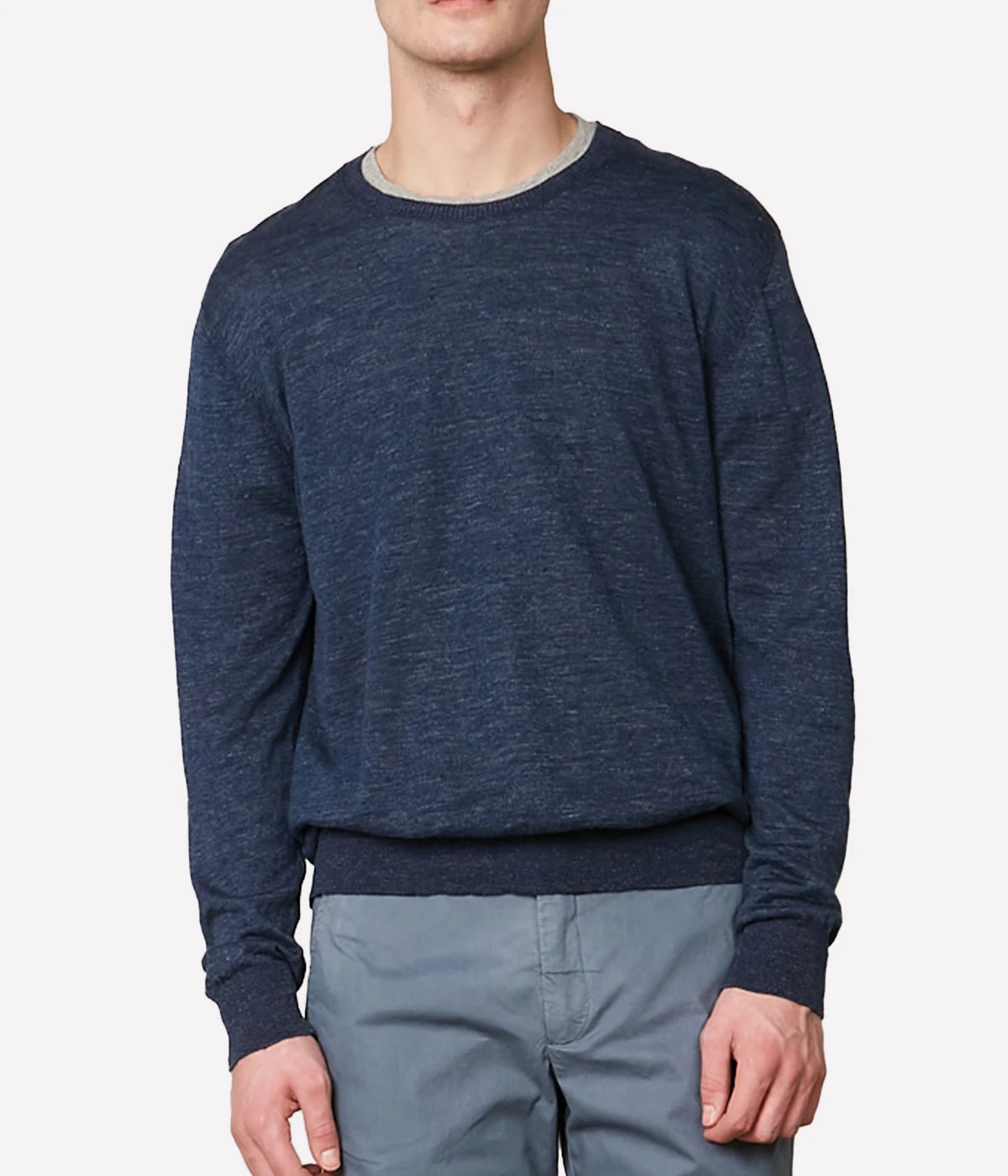Crew Knitted Pullover in Navy