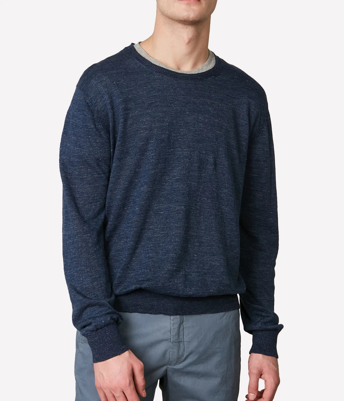Crew Knitted Pullover in Navy