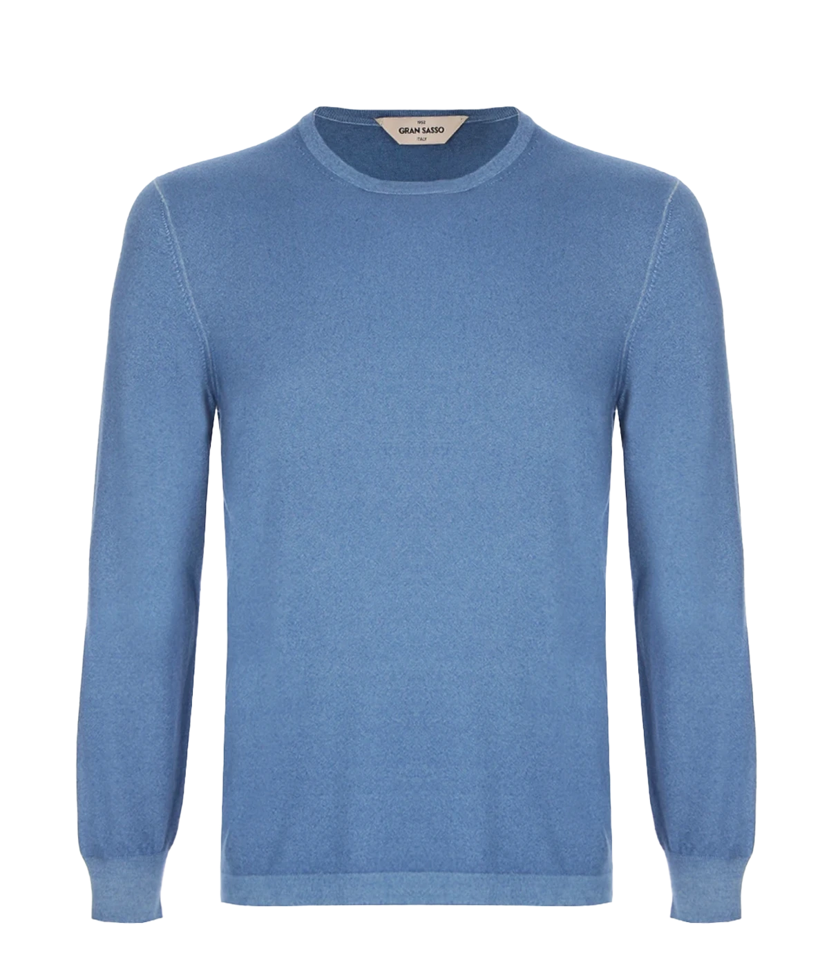 Gran Sasso crew long sleeve in soft 100% cashmere, offering a sleek and professional look, made in Italy