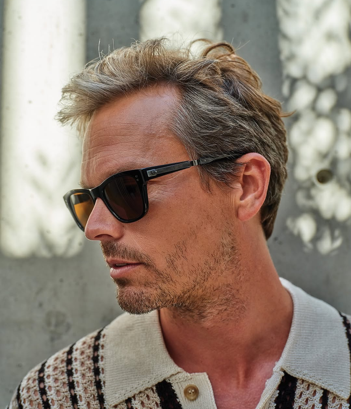 Damone Sun 51 Sunglasses in Black, Gun & Mojave