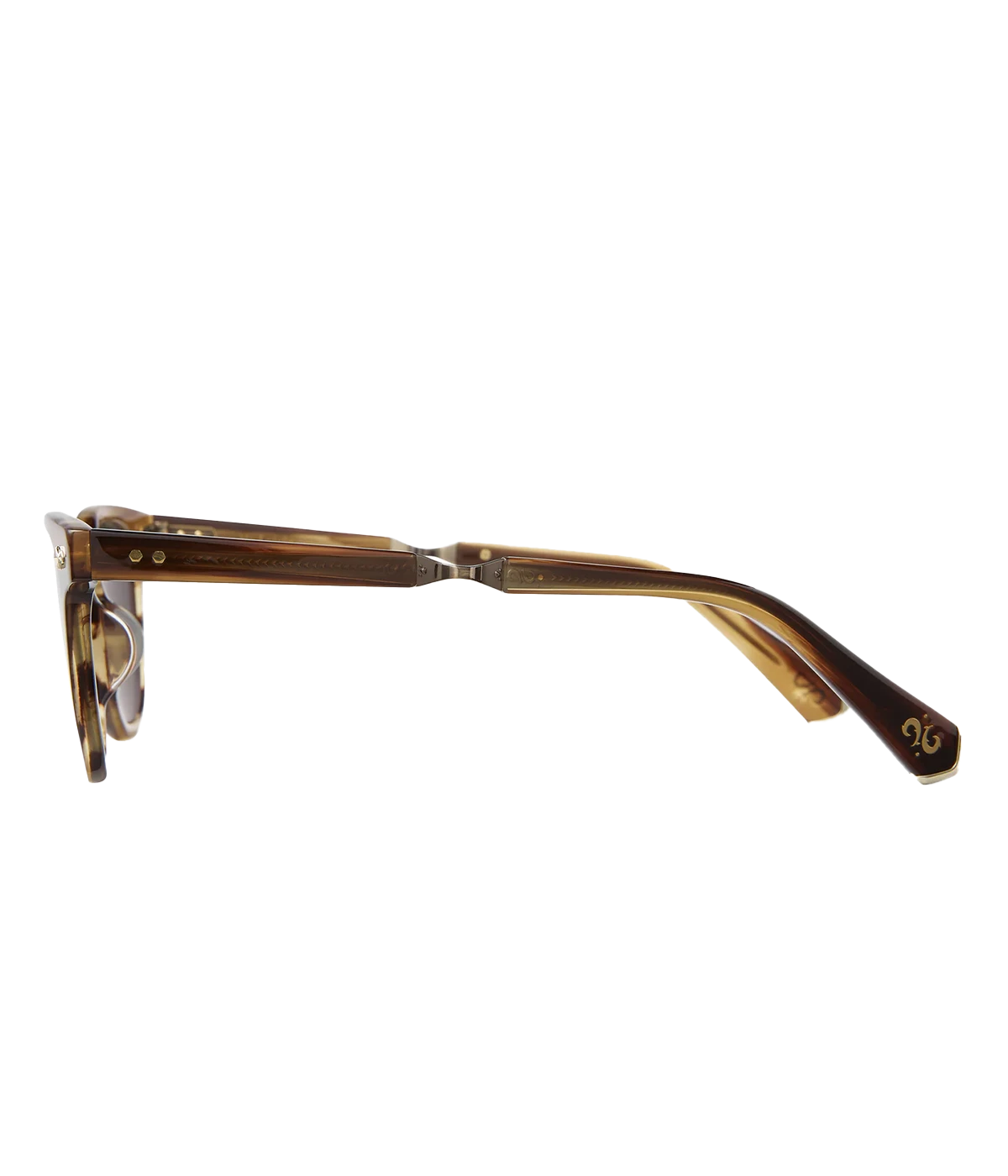 Dean Sun 46 Sunglasses in Koa & White Gold