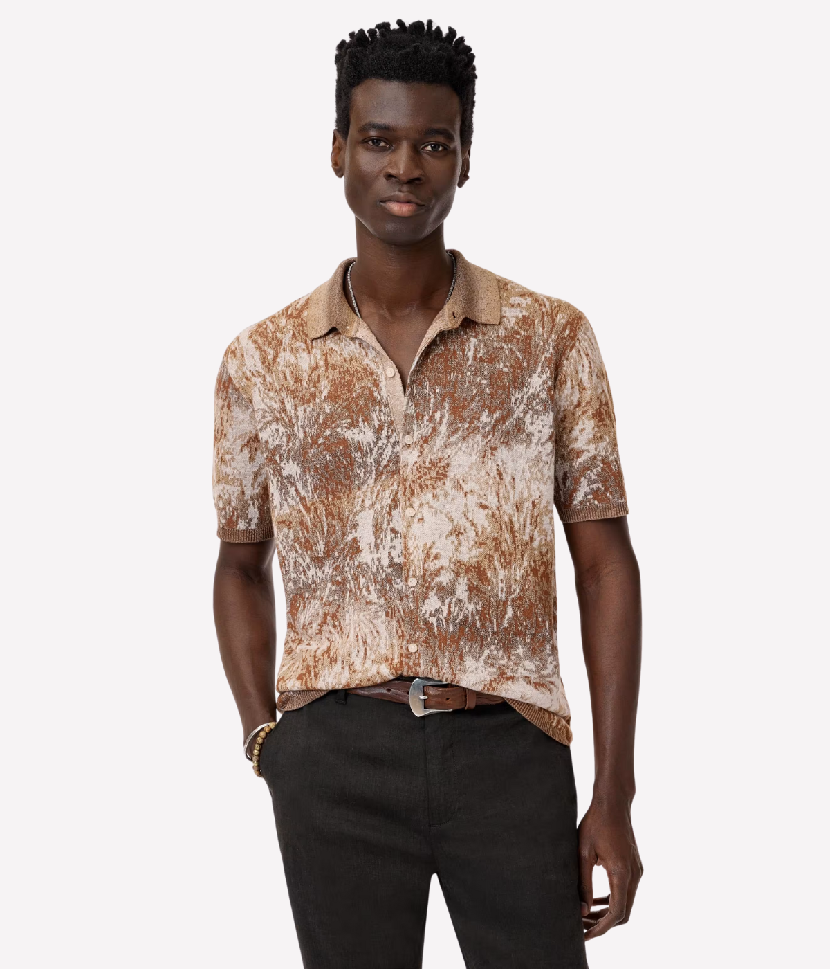 Demonte Regular Fit Short Sleeve in Fossil Grey