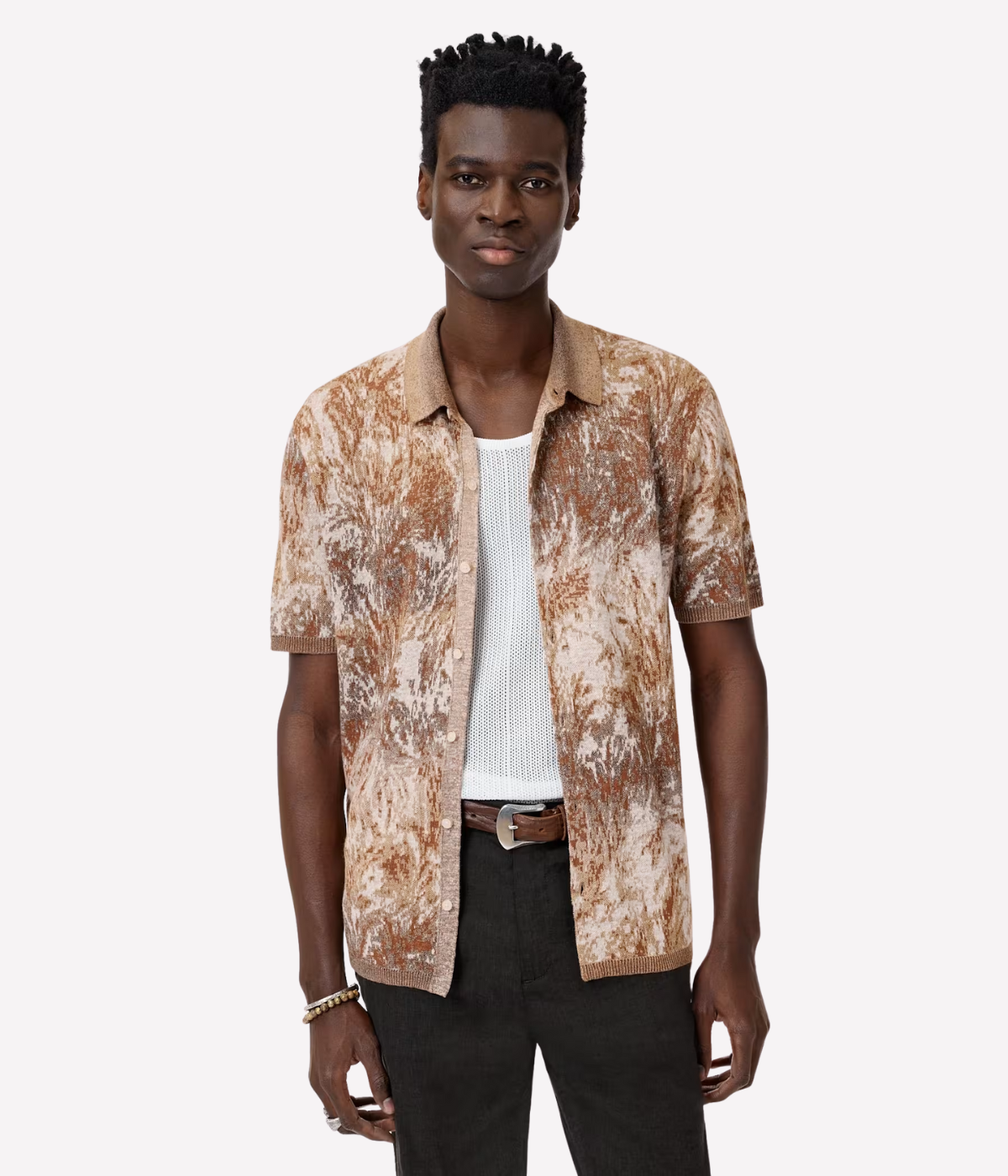 Demonte Regular Fit Short Sleeve in Fossil Grey