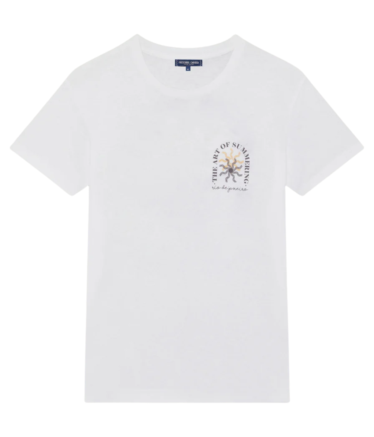 Dinis Linen Blend Summering Printed Tee in Cedar Grey