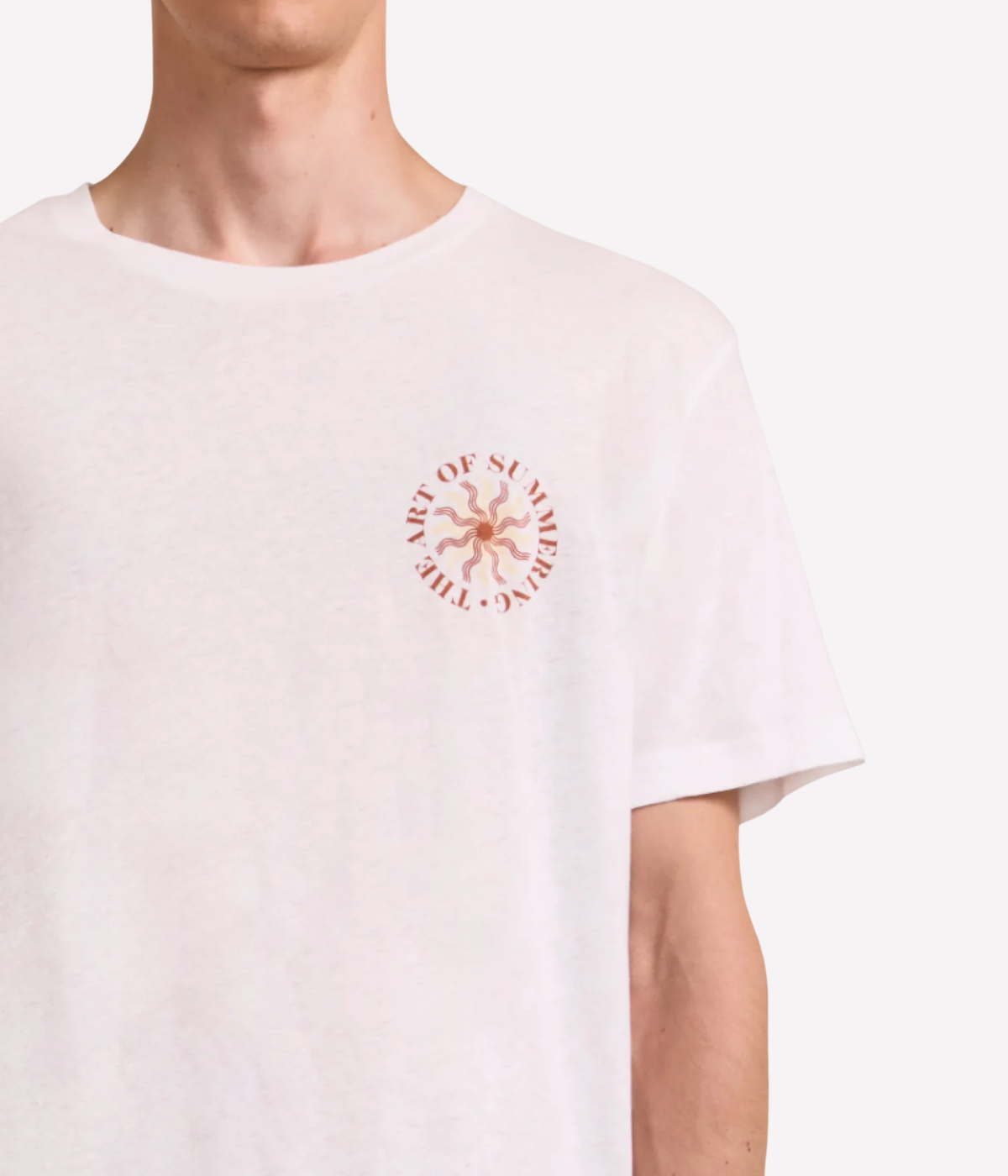 Dinis Linen Blend Summering Printed Tee in Copper