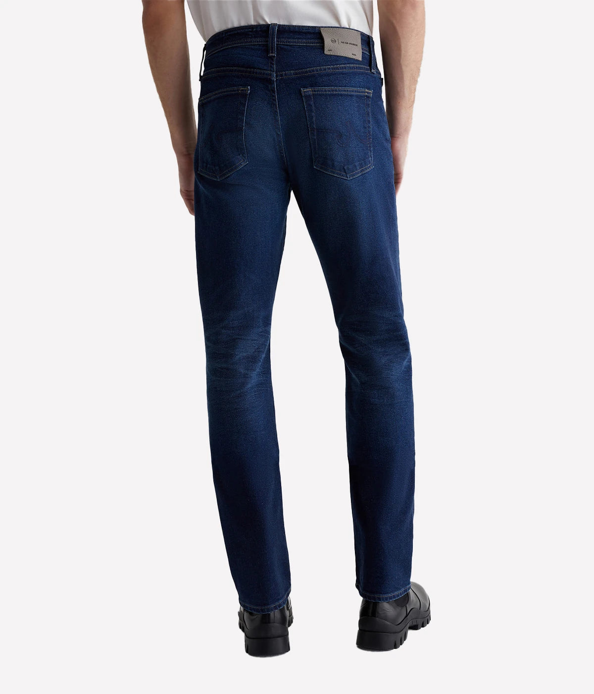 Five- pocket men's jeans with a comfortable mid-rise waist and a straight fit that’s relaxed from hip to knee, tapering slightly at the leg opening. Detailed measurements include a 10.25" front rise, 16" knee opening, 15" bottom opening, and 33" inseam.