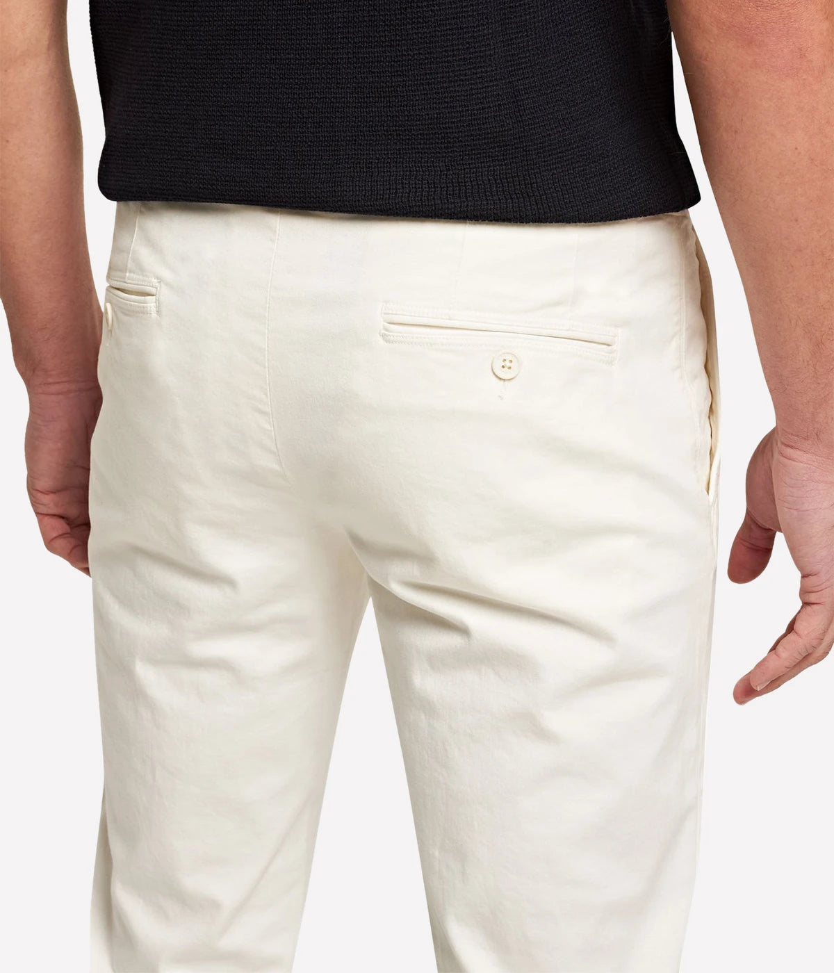 Fallon tailored-fit Sea Mist trousers made from stretch cotton with adjustable side fasteners, reinforced pockets, and a garment-dyed finish for a relaxed yet polished look.