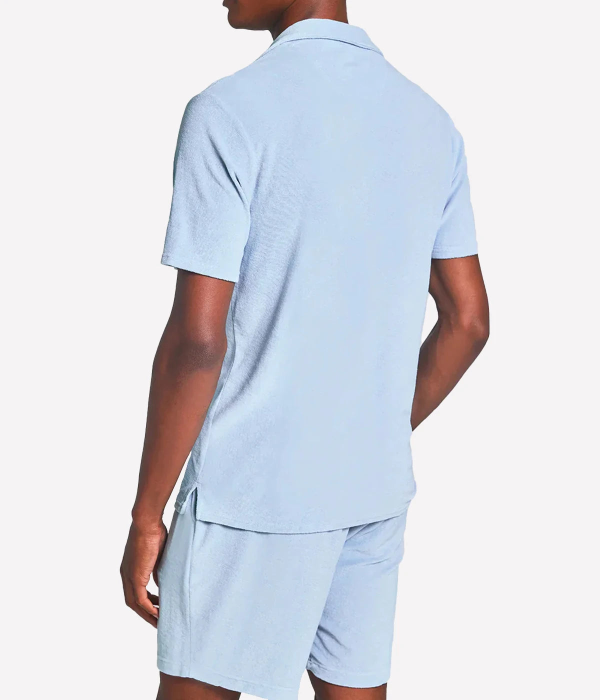 Faustino Terry Cotton Blend Polo in Baby Blue