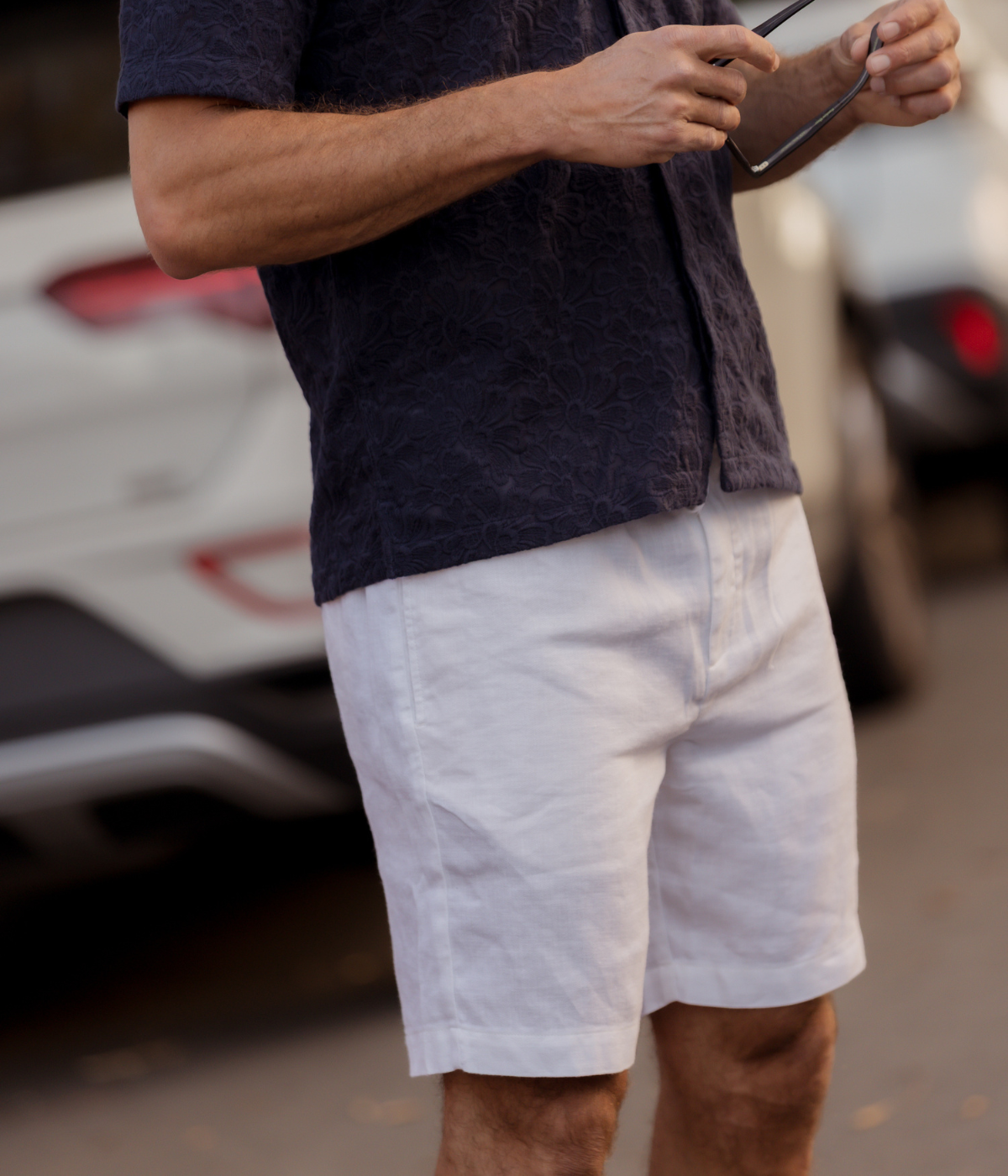 Felipe Linen Short in White