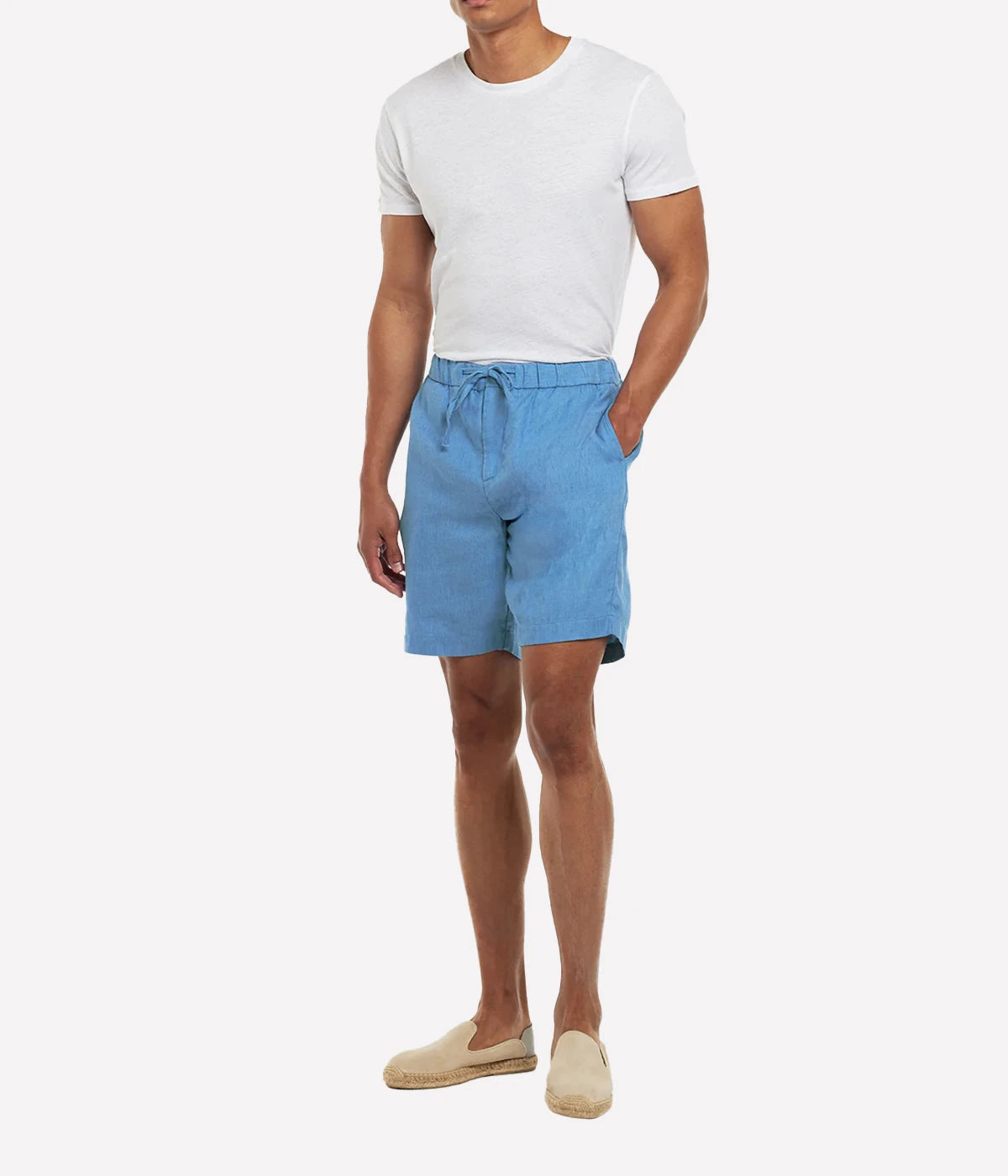 Felipe Linen Short in Chateau Blue