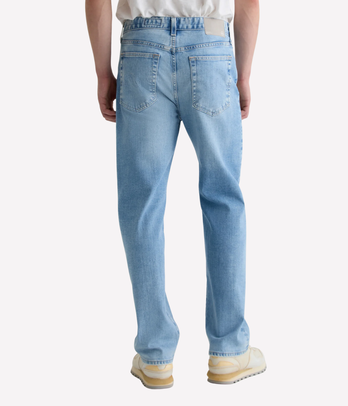 AG Felix Jean in Lobera light wash, featuring a vintage straight leg, button fly, and eco-friendly Vapor Wash™ finish on Japanese stretch denim.