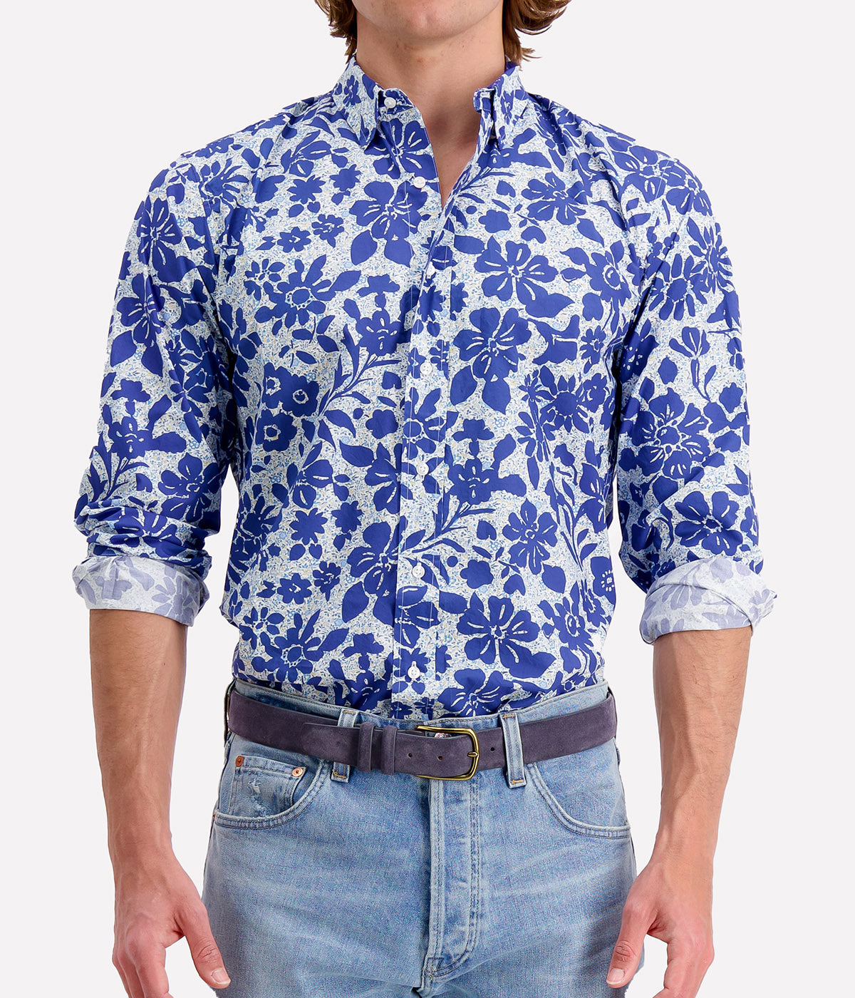 Finbar Woven Shirt in Large Colour Print