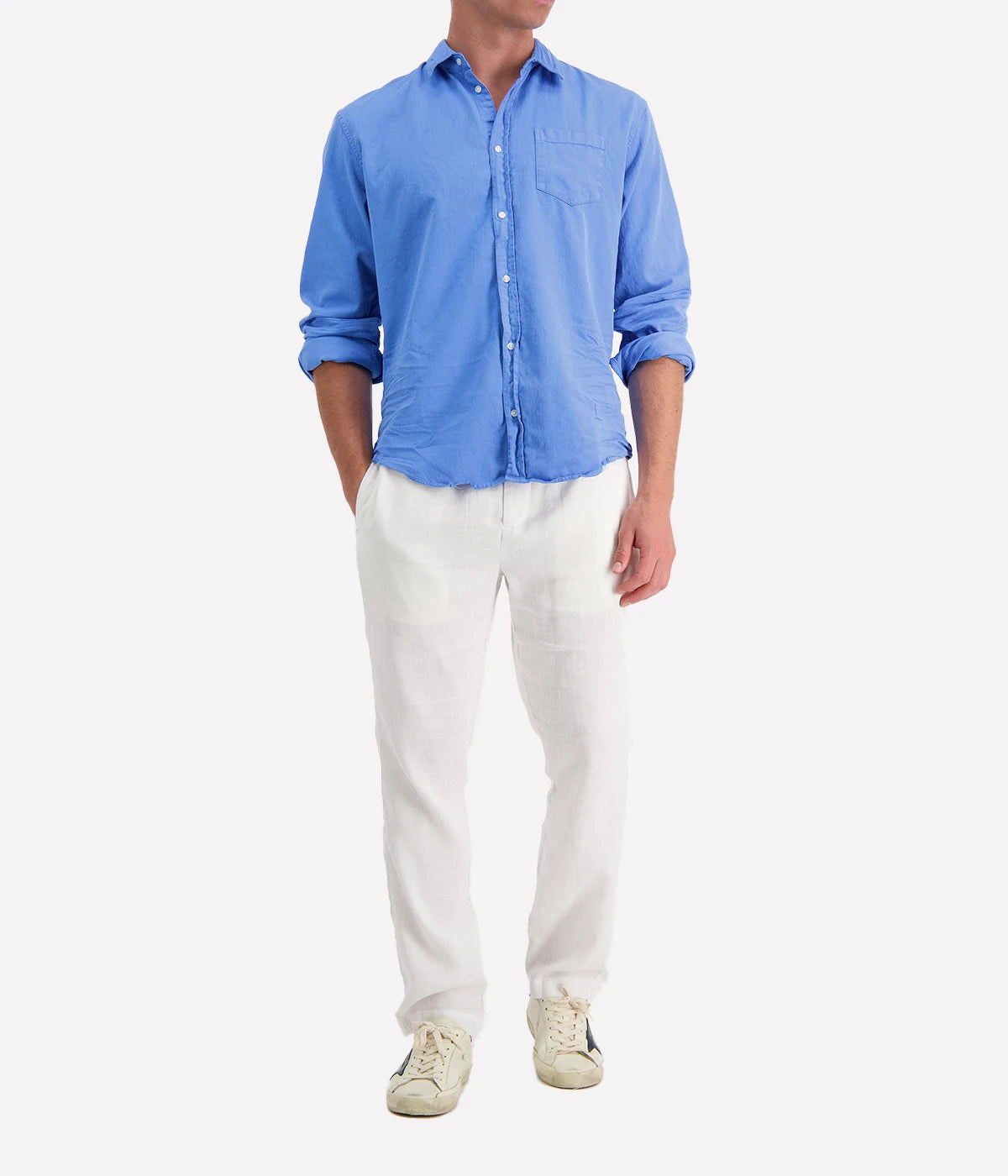 Luke Woven Shirt in Tide Denim