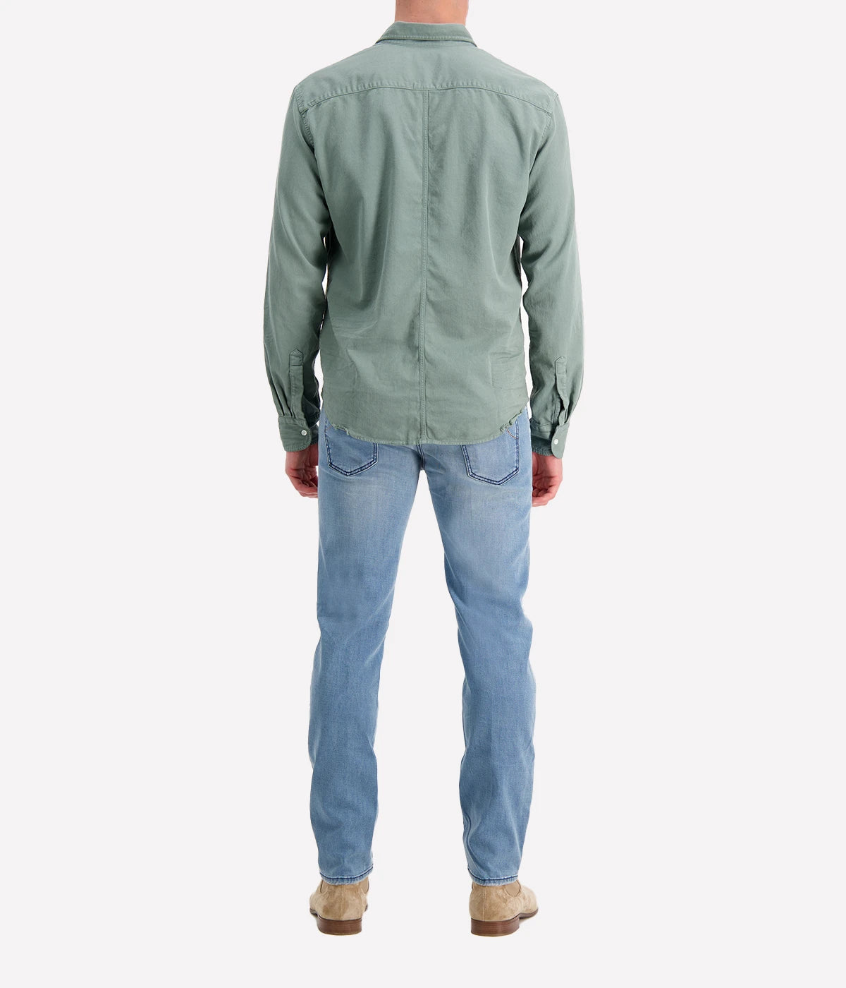 Luke Woven Shirt in Thyme Denim