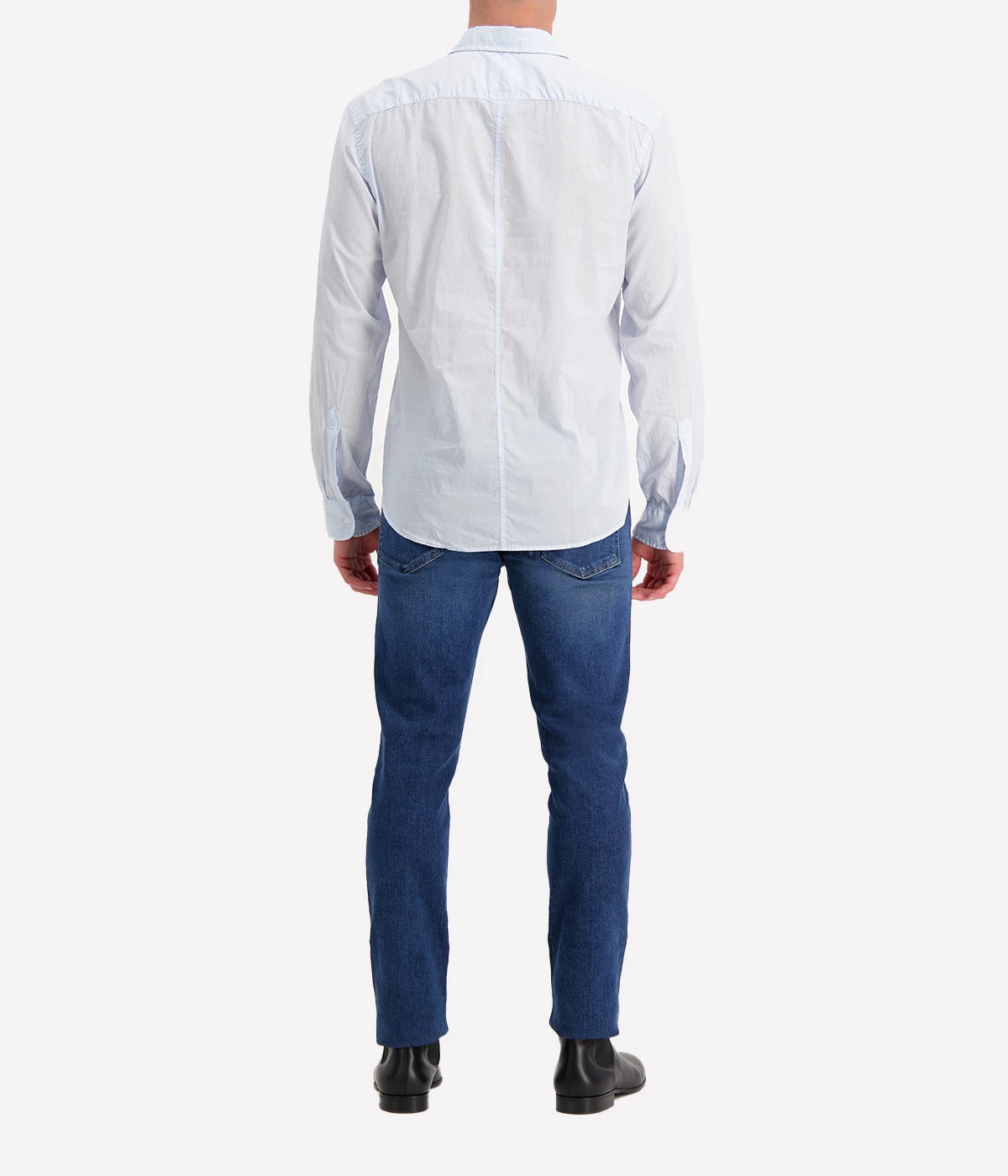 Luke Woven Shirt in Shirting Blue Poplin