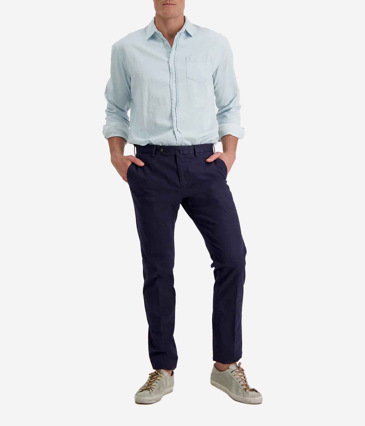 Luke Woven Shirt in Classic Blue Wash Denim