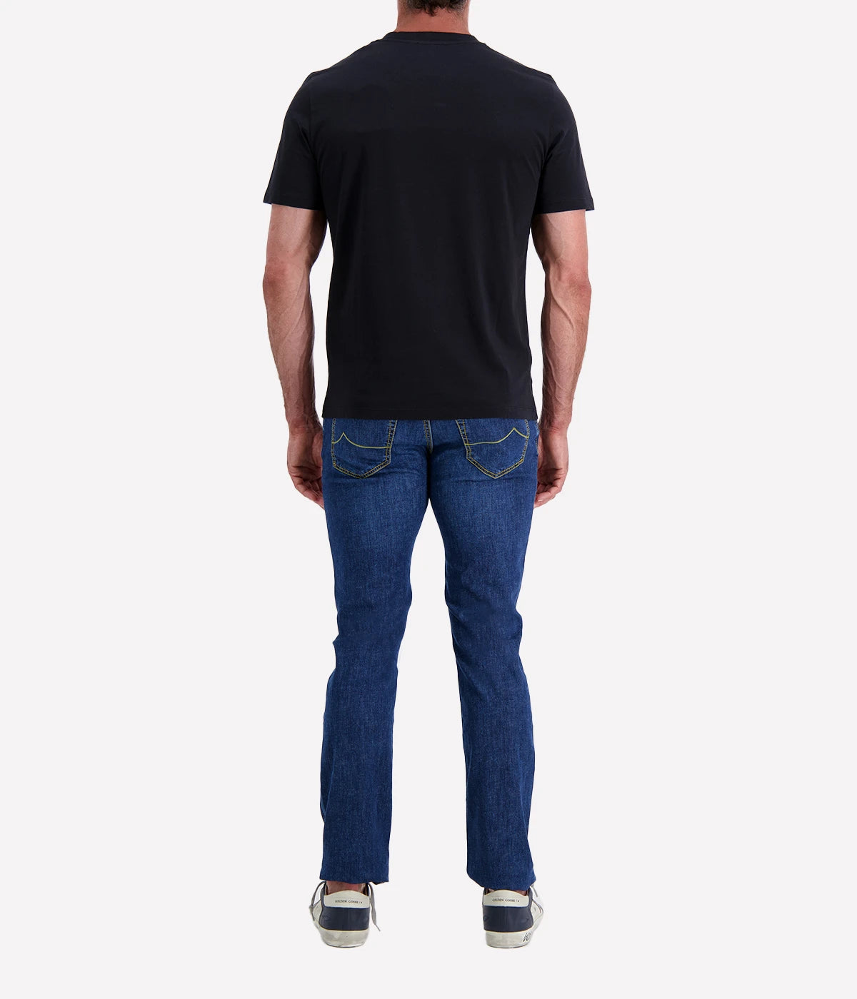 Jacob Cohen black cotton crewneck T-shirt with a minimalist logo on the front, perfect for understated sophistication.