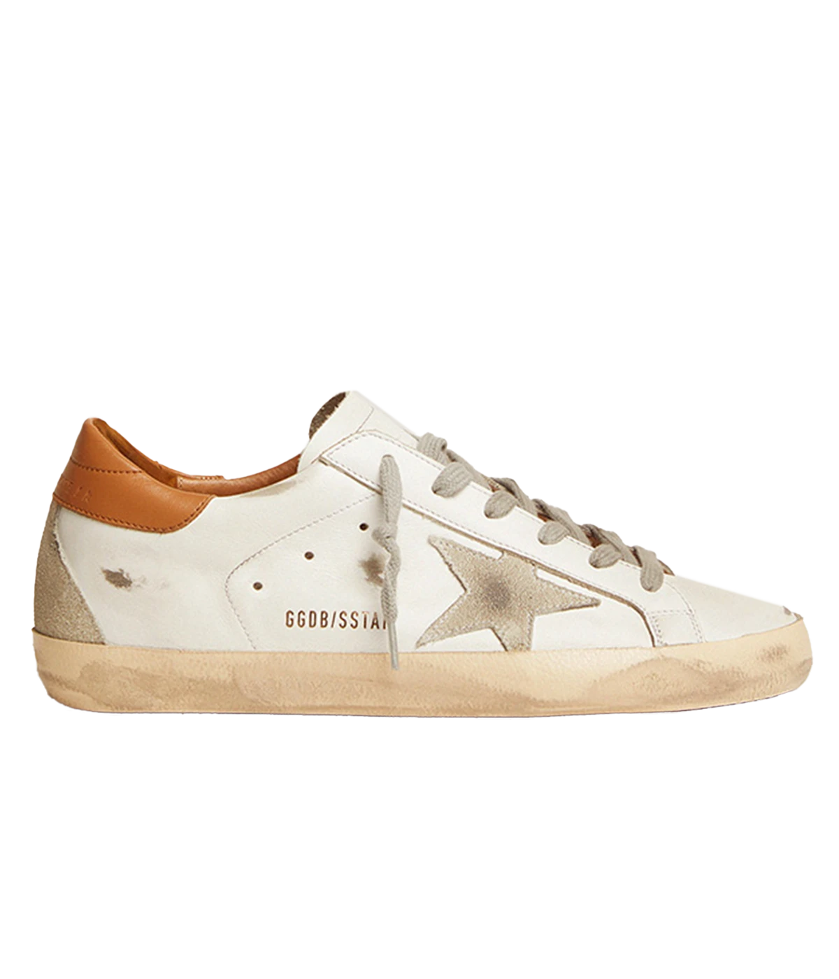 Super Star Leather Upper & Heel Suede in White, Ice & Light Brown