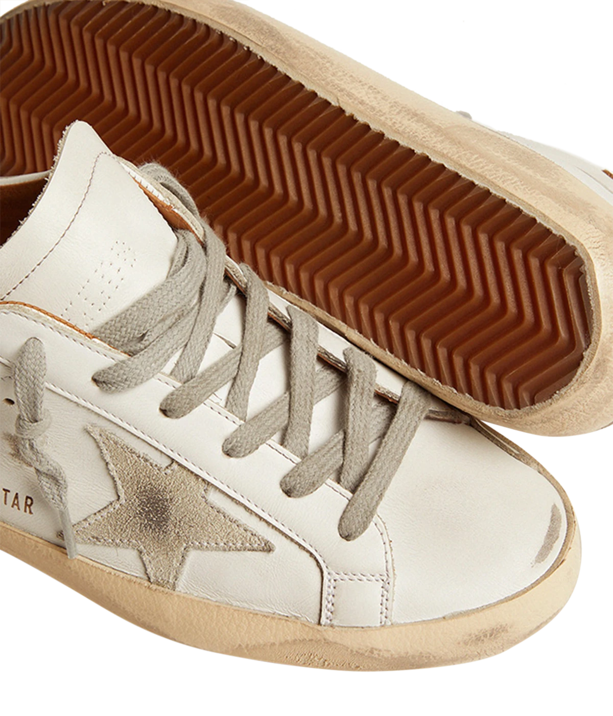 Super Star Leather Upper & Heel Suede in White, Ice & Light Brown