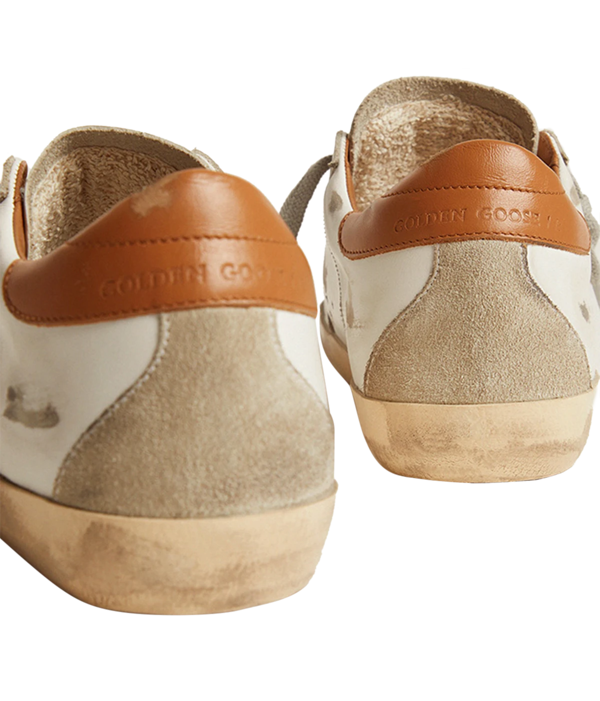 Super Star Leather Upper & Heel Suede in White, Ice & Light Brown