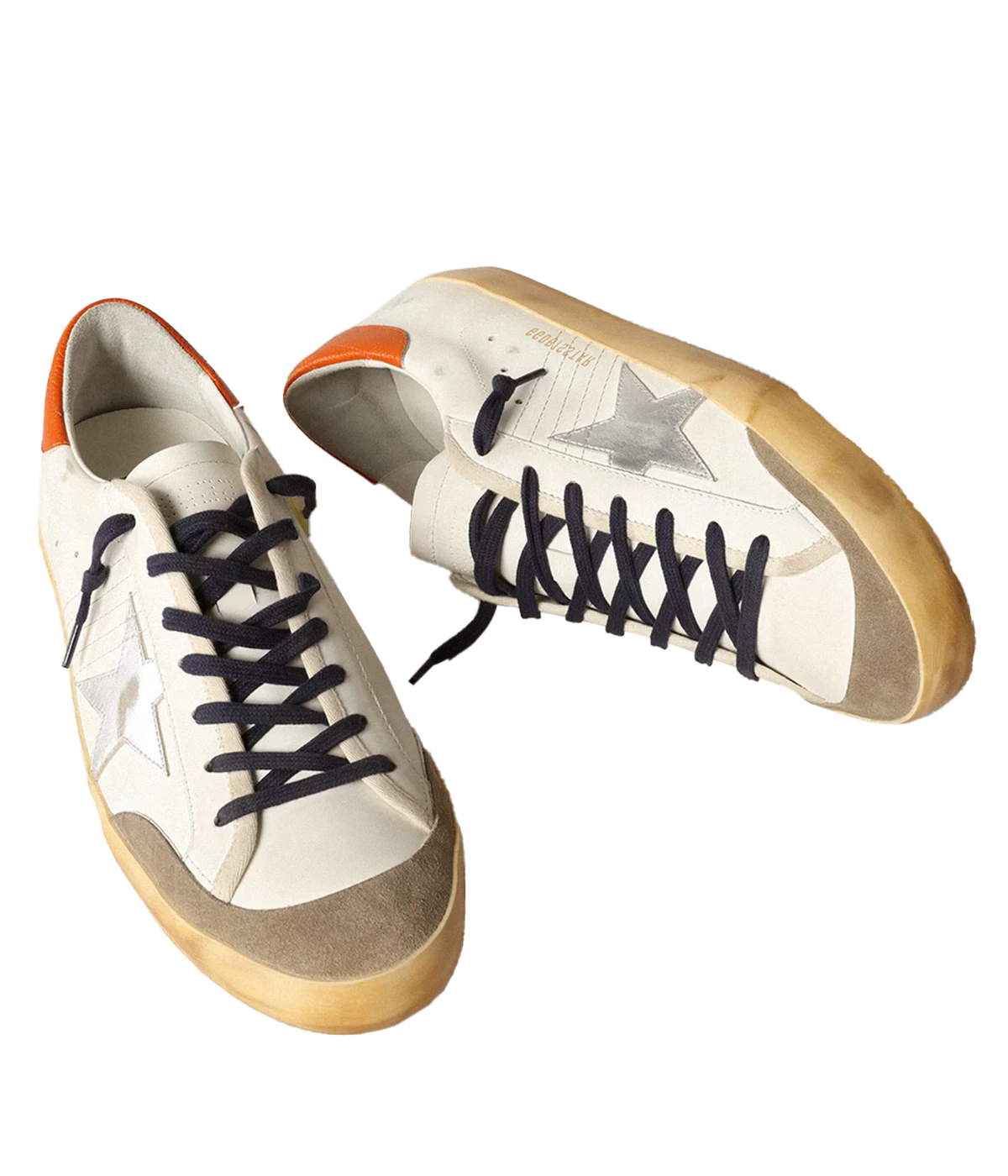 Super Star Sneaker in White Silver Orange