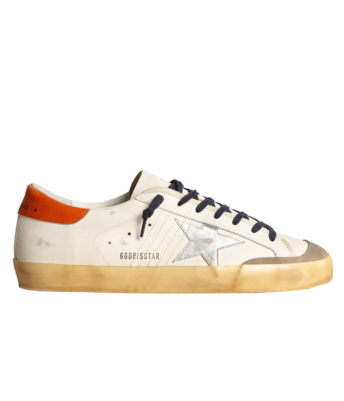 Super Star Sneaker in White Silver Orange