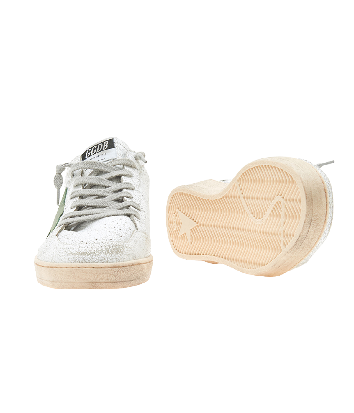 Ball Star Sneaker in White & Green