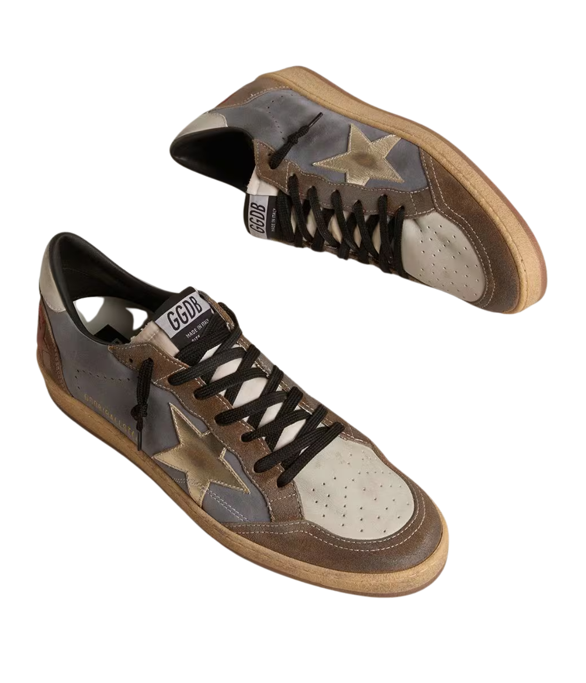 Ball Star Sneaker in Denim Blue, Green & Beige
