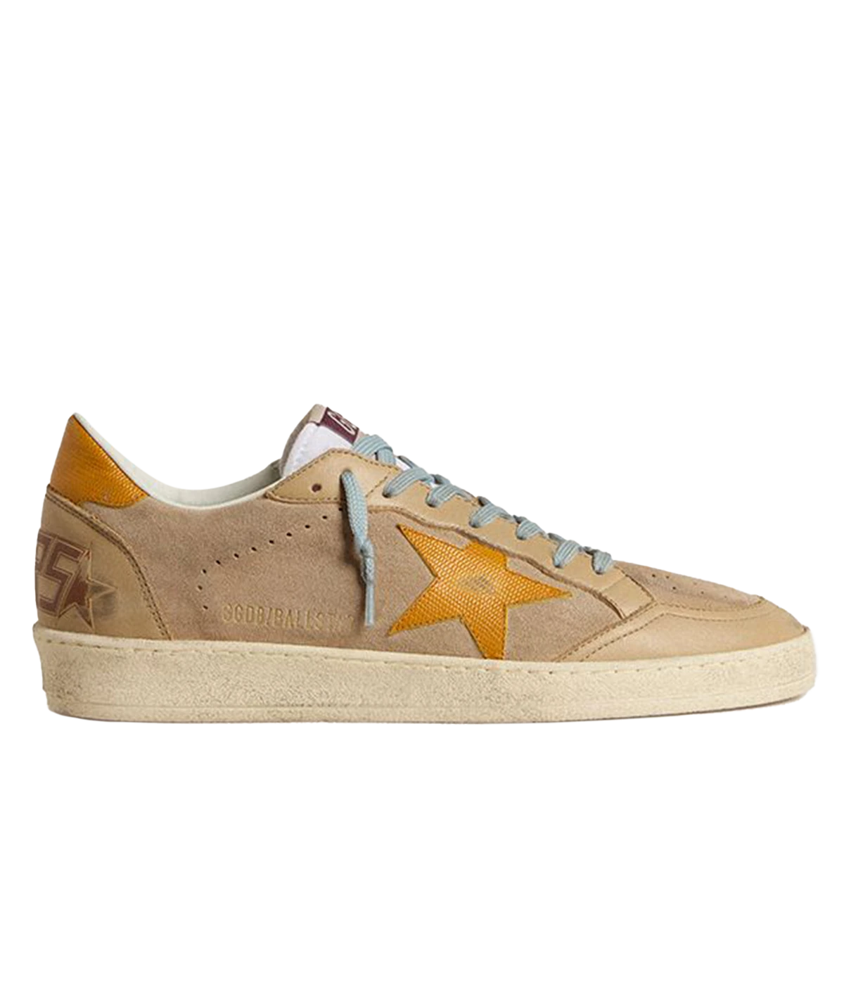 Ball Star Sneaker in Taupe, White & Yellow