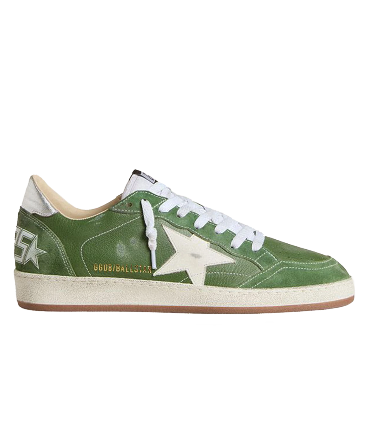 Ball Star Sneaker in Green, White & Silver