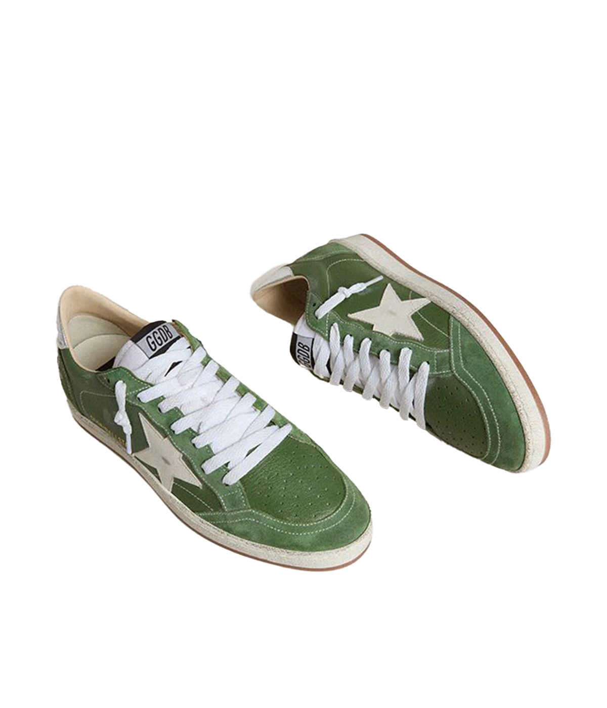 Ball Star Sneaker in Green, White & Silver