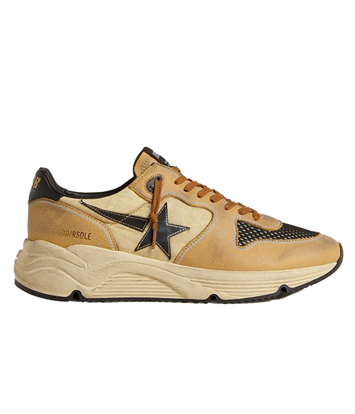 Running Sole Sneaker in Beige & Black
