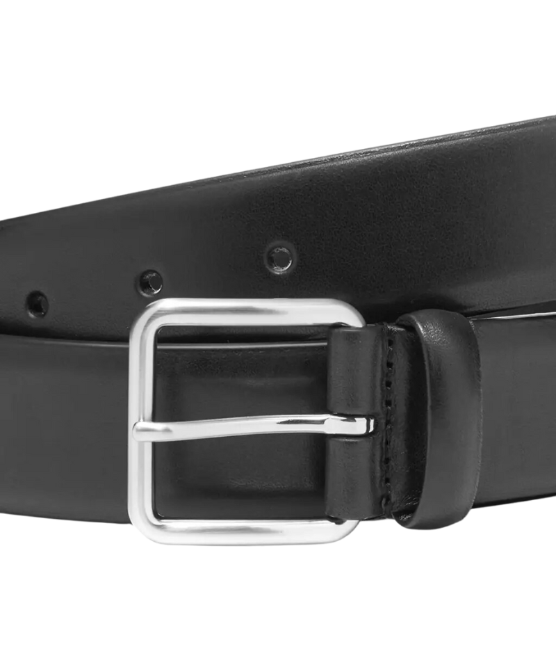 Smooth Leather Belt in Black