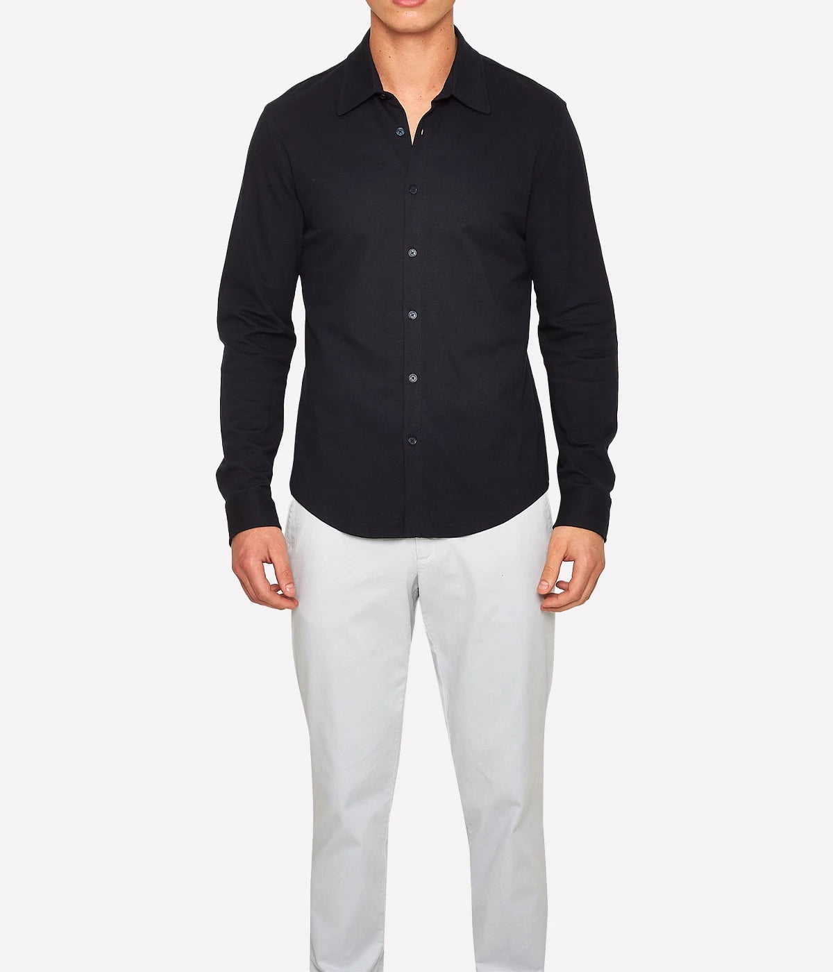 Giles Pique Shirt in Night Iris