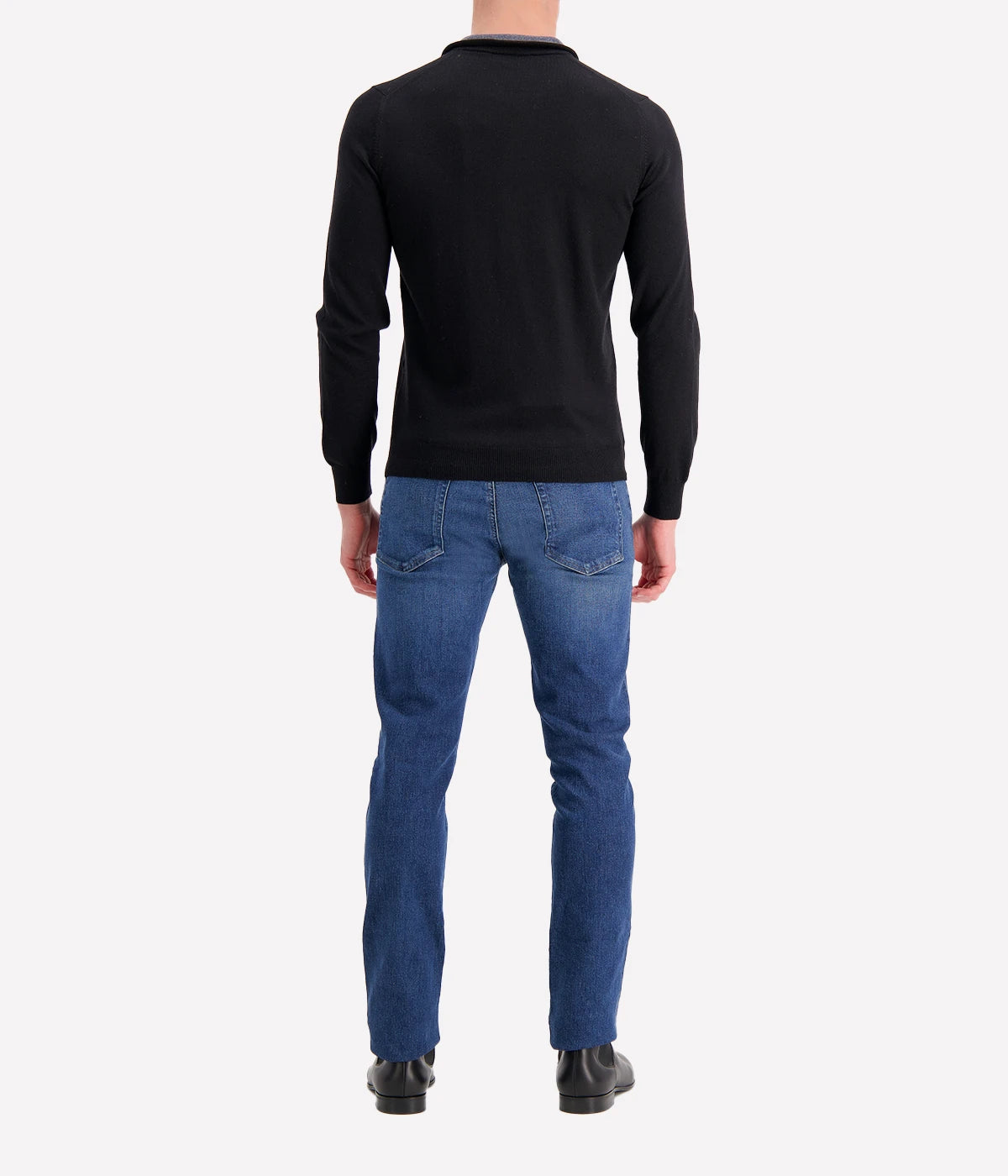 Gran Sasso mock zip sweater in 100% virgin wool, sleek and functional, perfect for layering, made in Italy