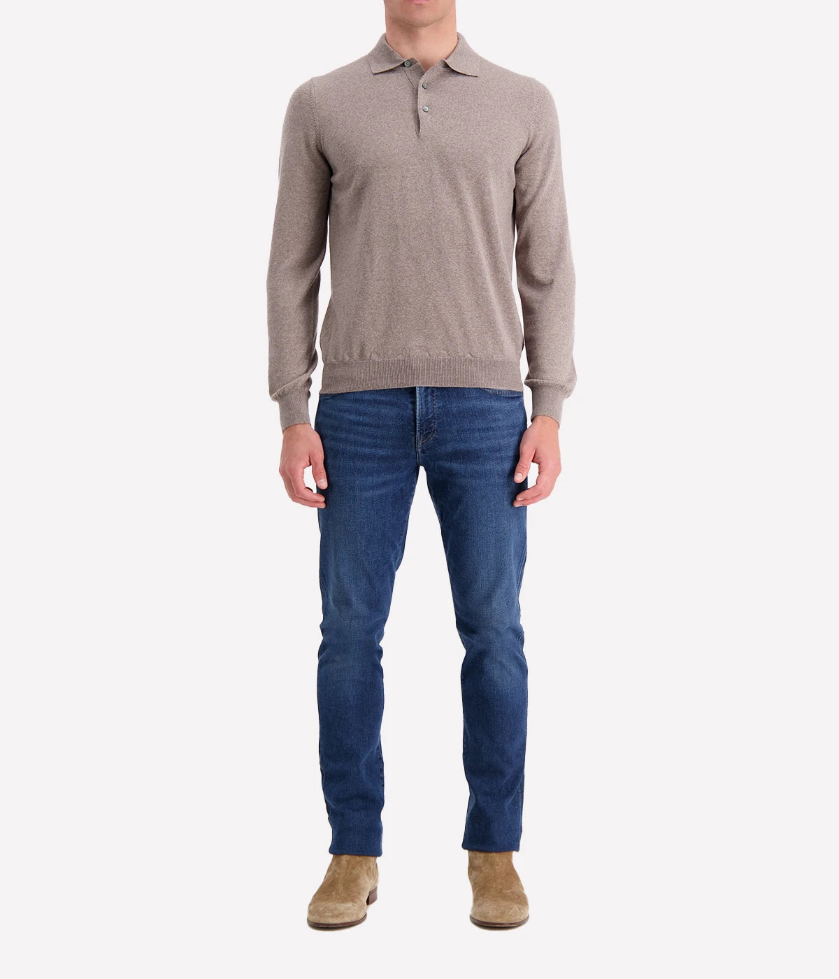 Gran Sasso Tennis long sleeve in 100% virgin wool, offering a durable and flexible fit, perfect for athletic activities, made in Italy.