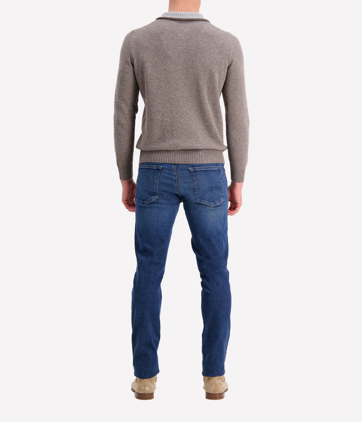 Gran Sasso mock zip sweater in beige, made from virgin wool, viscose, and cashmere blend, perfect for any occasion, made in Italy.